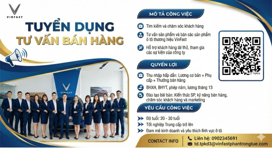 Tuyển Dụng Tư Vấn Bán Hàng